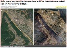 Before & After- Satellite images show wildfire devastation wreaked on Fort McMurray (PHOTOS) | http-/on.rt.com/7c42